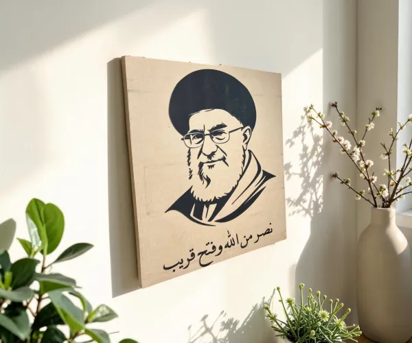 لوحة جدارية خشبية السيد علي الخامنئي